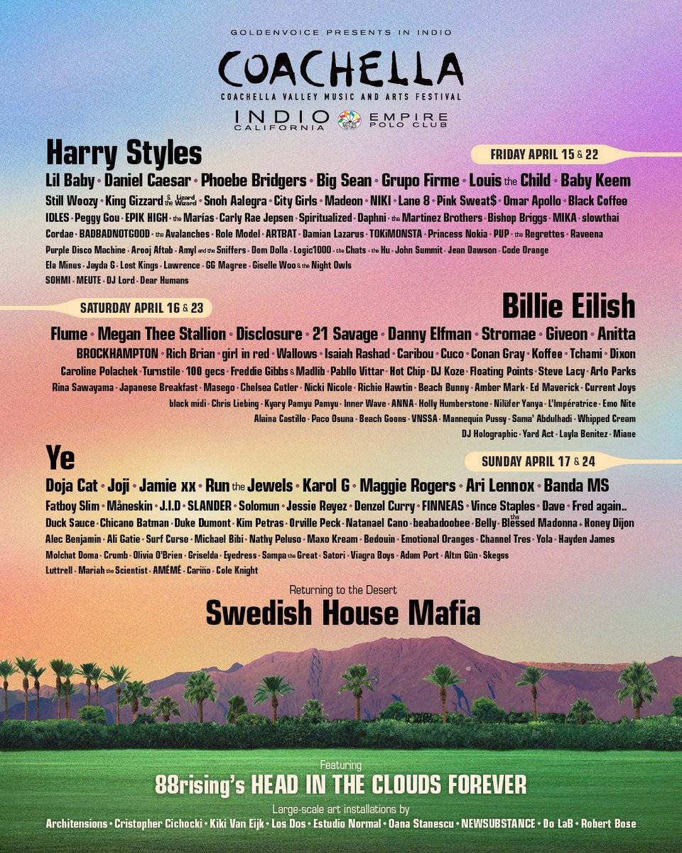 Coachella Music Festival 2023 Lineup